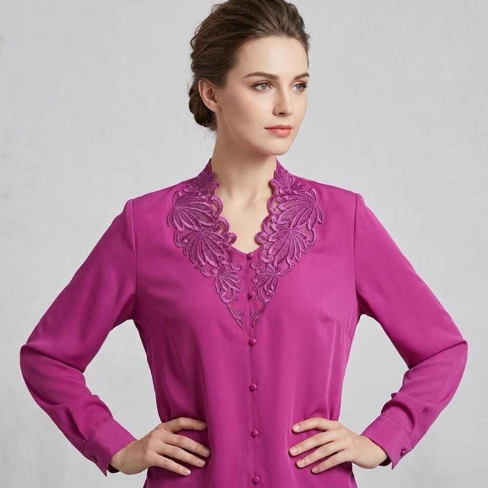 Liz-claiborne Women's Pink and Purple Blouse